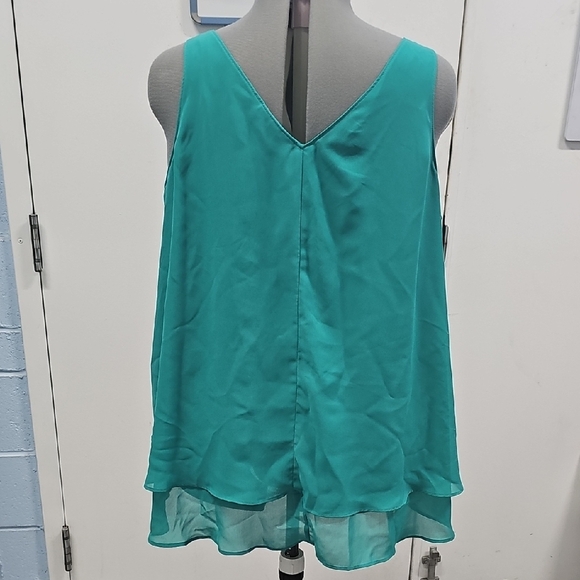 Lane Bryant Teal V-Neck Blouse - Picture 4 of 4